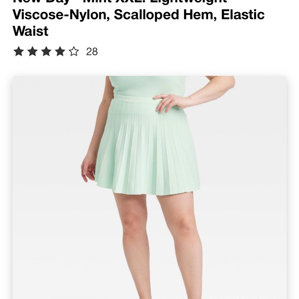 A New Day Green Skater Mini Skirt